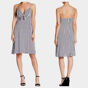 CAD / NORDSTROM Striped Front Knot Spaghetti Strap Dress